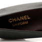 Amelia Lambskin Cap Toe CC Uniform Ballerina Flats 38.5 Black
