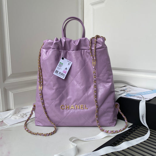 CHL -  Backpack Purple Shiny Large Bag For Women 51cm/20in
