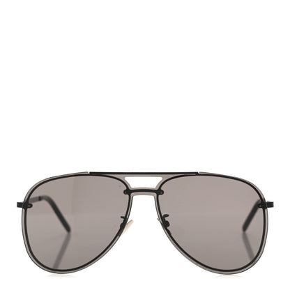 Saint Laurent Metal Aviator Classic 11 Slim Sunglasses Black