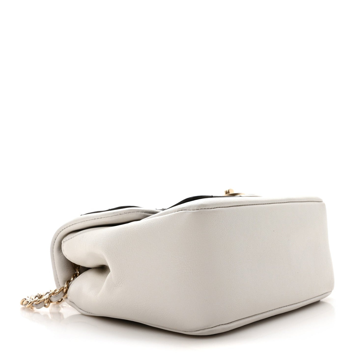 Amelia Lambskin Quilted Graphic Mini Flap Bag Black White