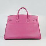 Hermes Birkin 35cm Togo Leather Handbags 6099 Peach Silver
