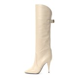 Saint Laurent Lambskin Koller 110 Tall Boots 40 Real Beige