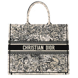 Christian Dior Canvas Embroidered Large Zodiac Book Tote Latte Multicolor