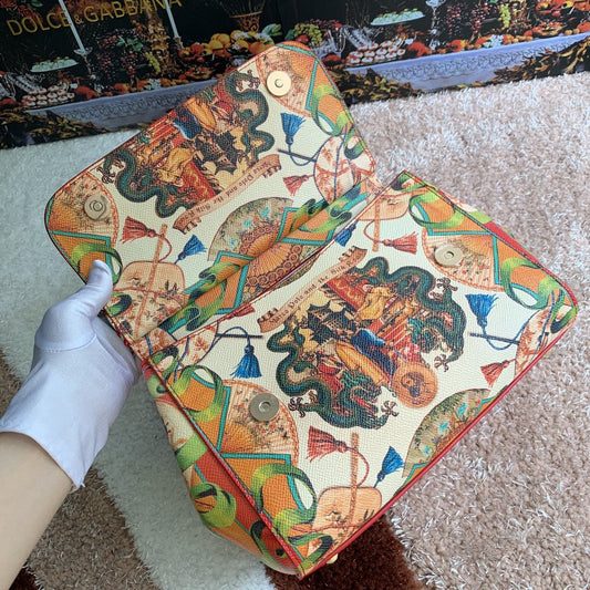 DG Medium Sicily Handbag Unique Print Motifs Muticolour For Women 10.2in/26AmeliaDG