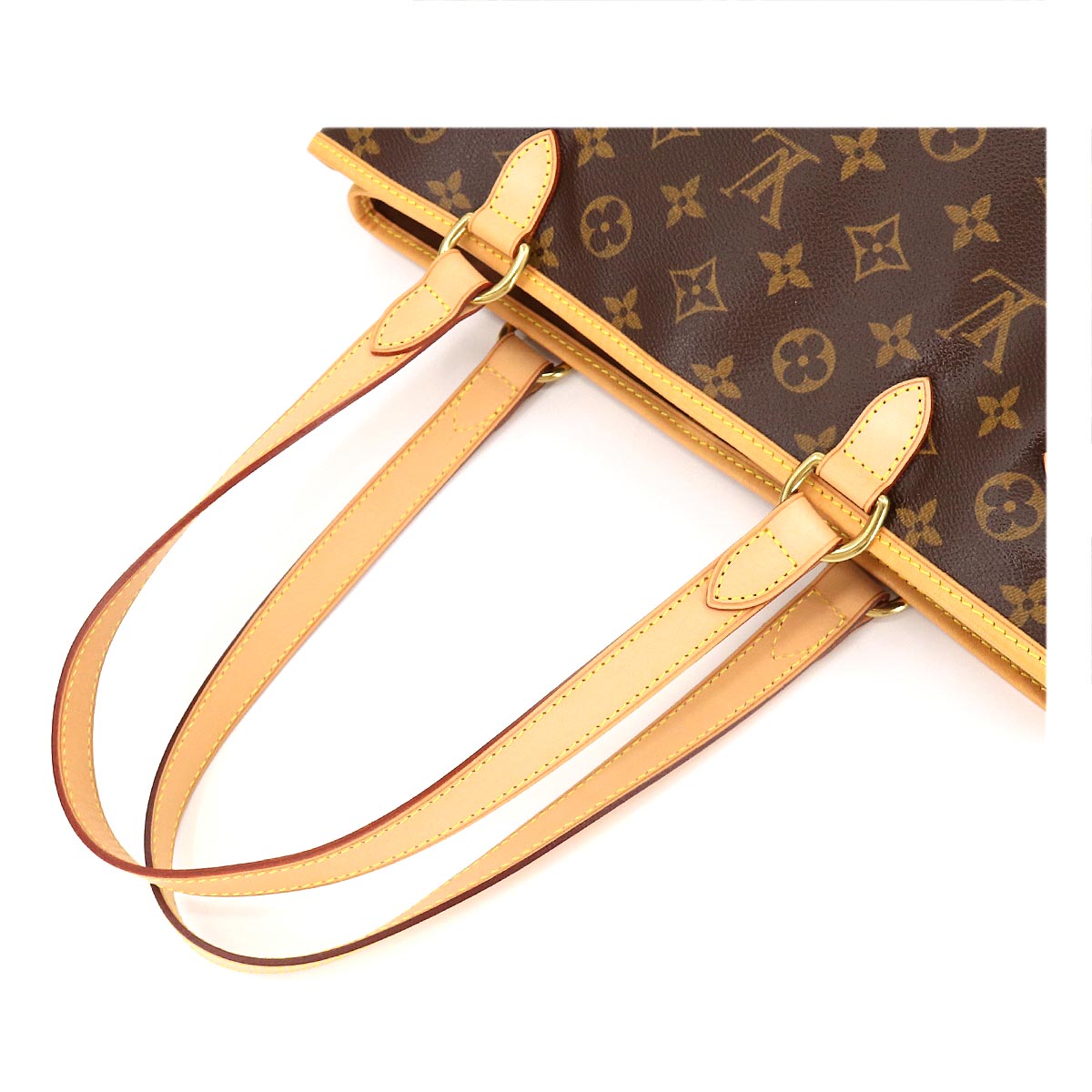 Louis Vuitton Monogram Batignolles Horizontal Tote Bag Brown Gold Metal Fittings