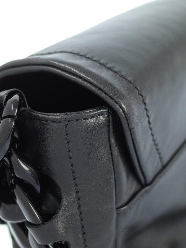Chanel Coco Mark Plastic Chain Shoulder Bag Black