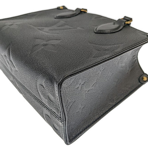 Louis Vuitton On The Go PM Monogram Implant Leather Noir Black