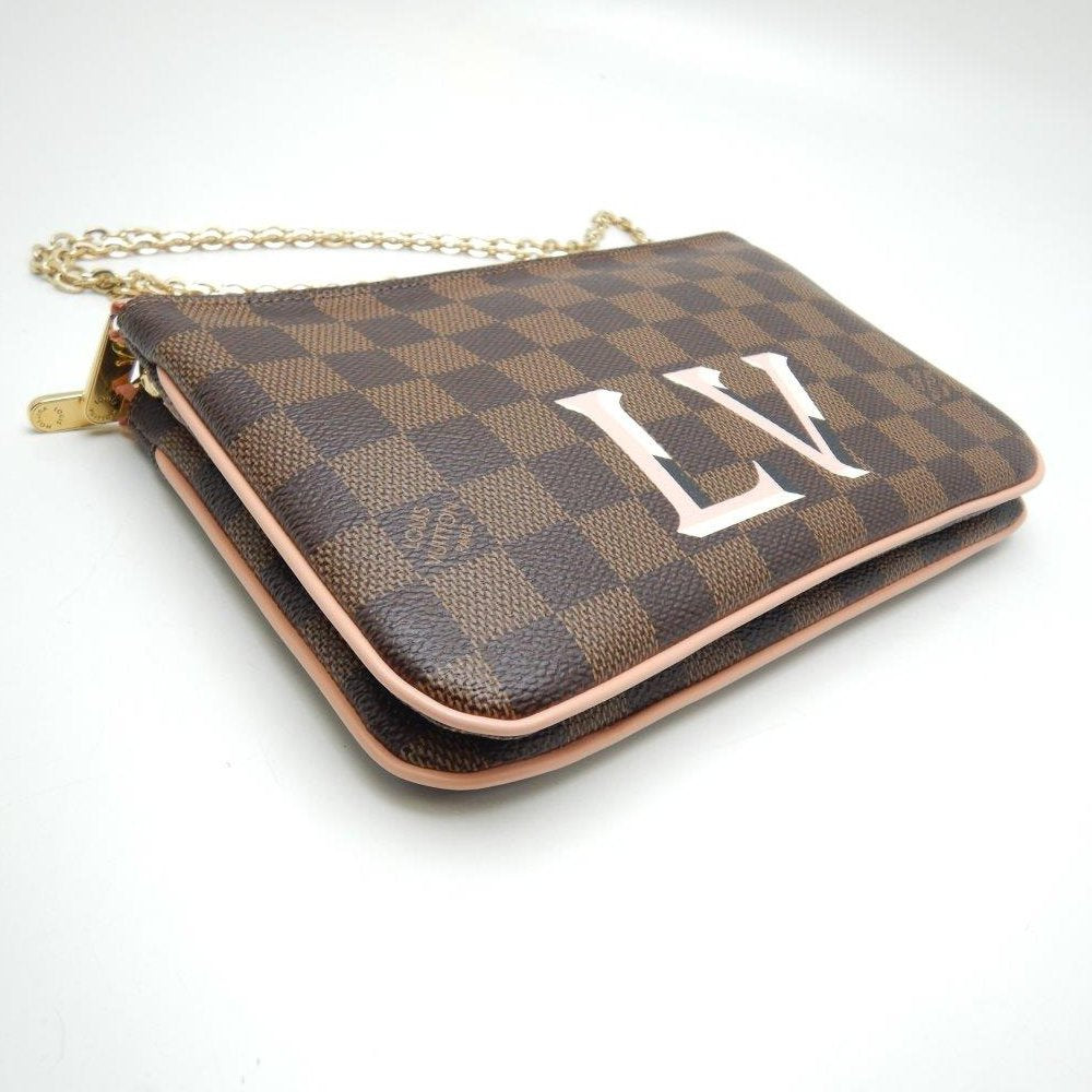 Louis Vuitton Damier Pochette Double Zip Ebene Shoulder Bag Crossbody