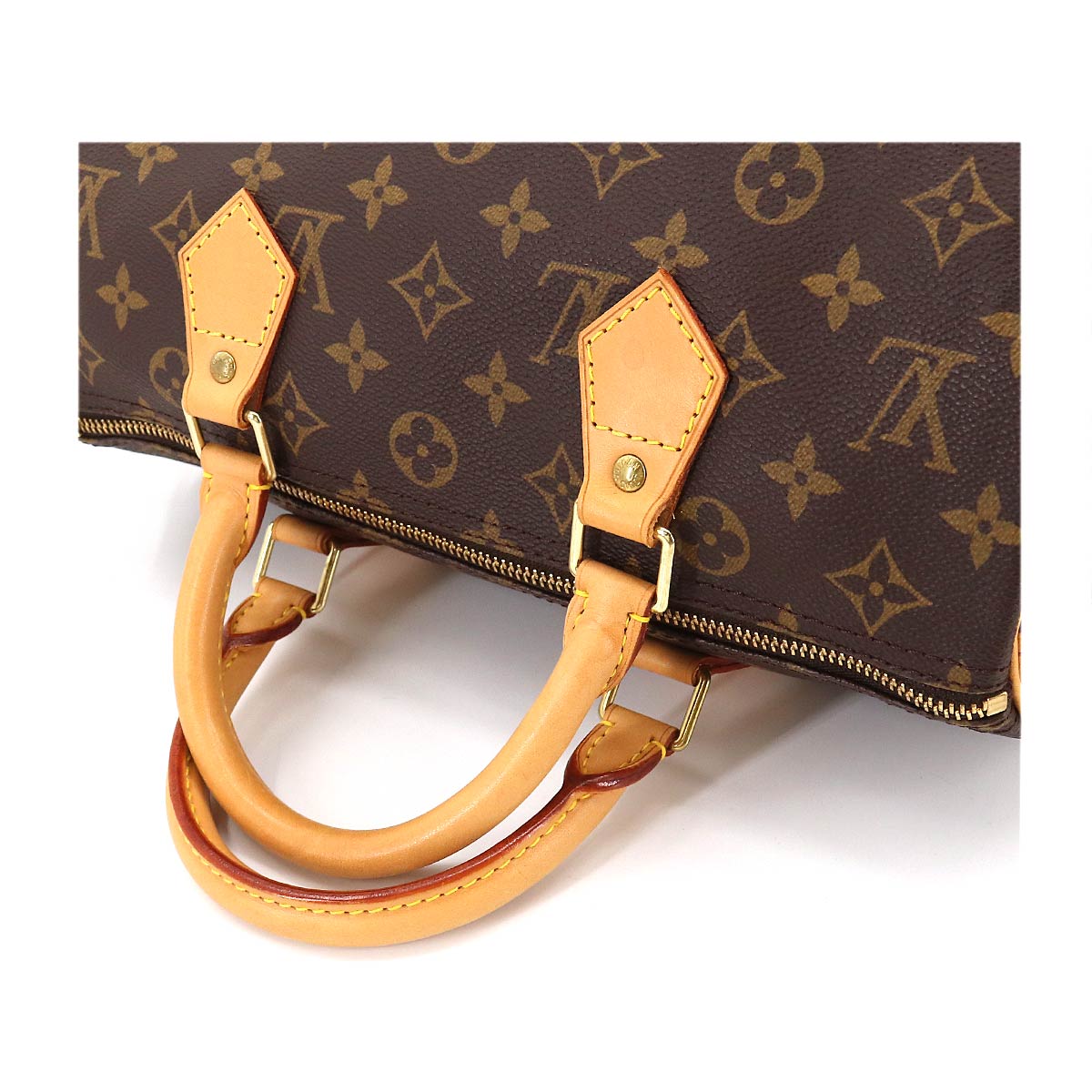 Louis Vuitton Monogram Speedy 30 Hand Bag Brown Gold Hardware