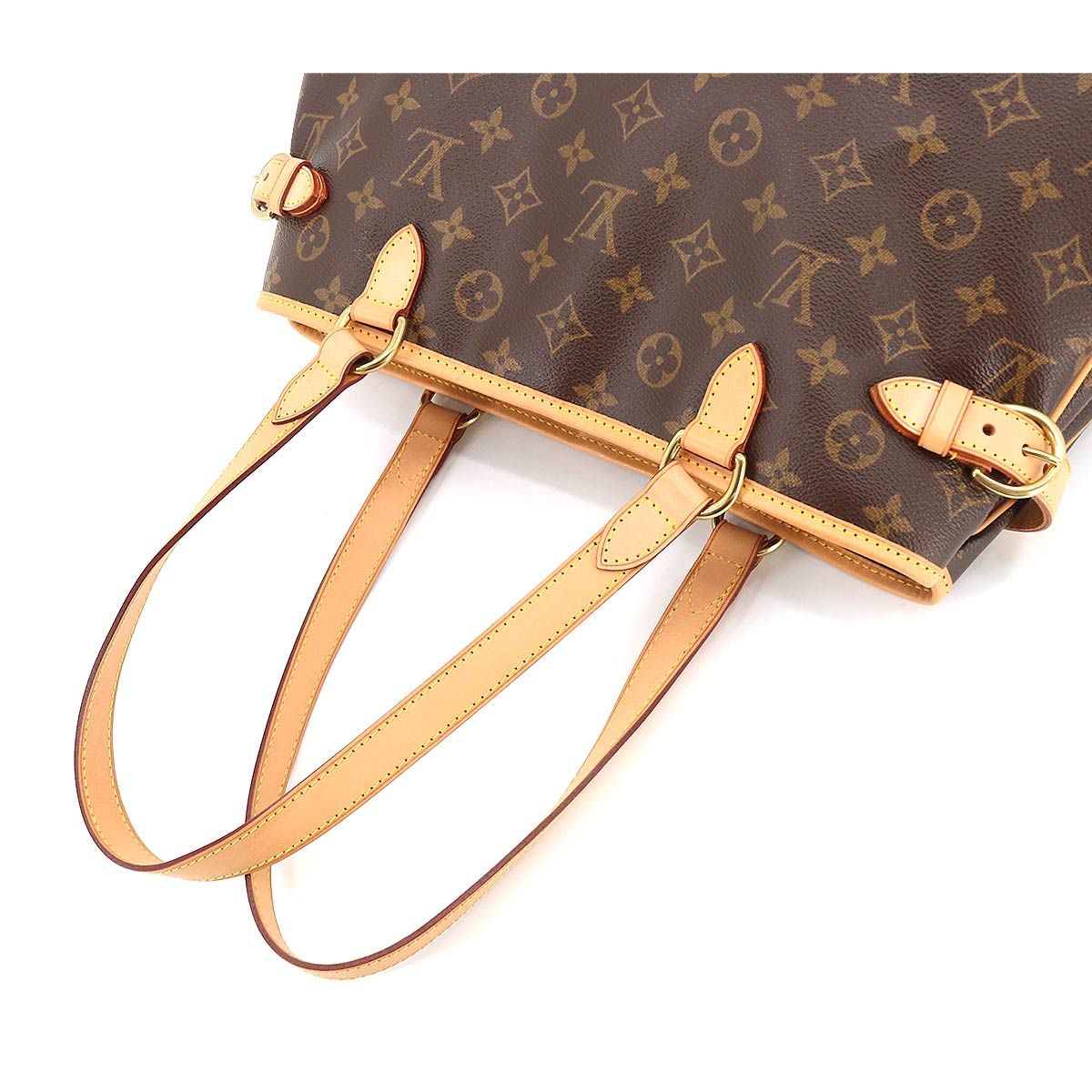 Louis Vuitton Monogram Batignolles Horizontal Tote Bag Brown Gold Metal Fittings
