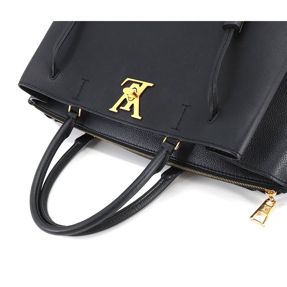 Louis Vuitton LockMe 2 Shoulder Bag Leather Noir