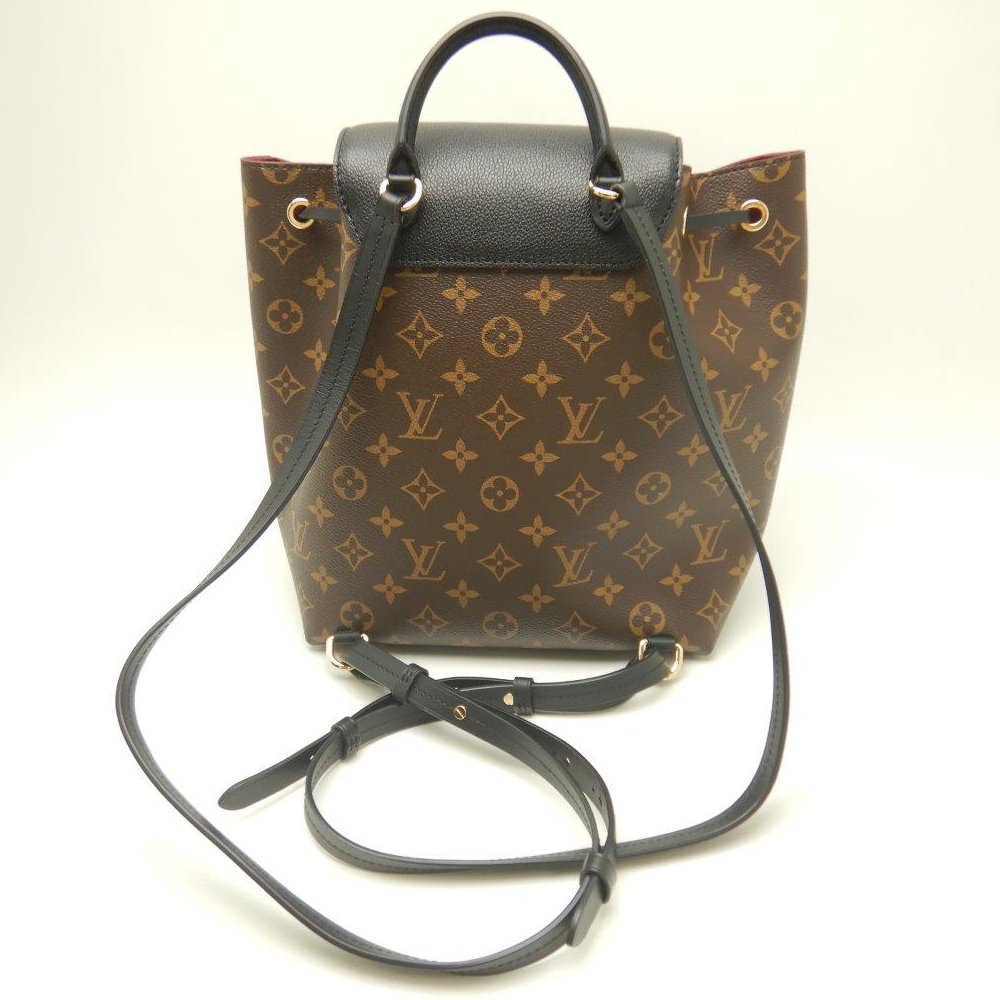 Louis Vuitton Monogram Montsouris PM Cowhide Leather Black Backpack