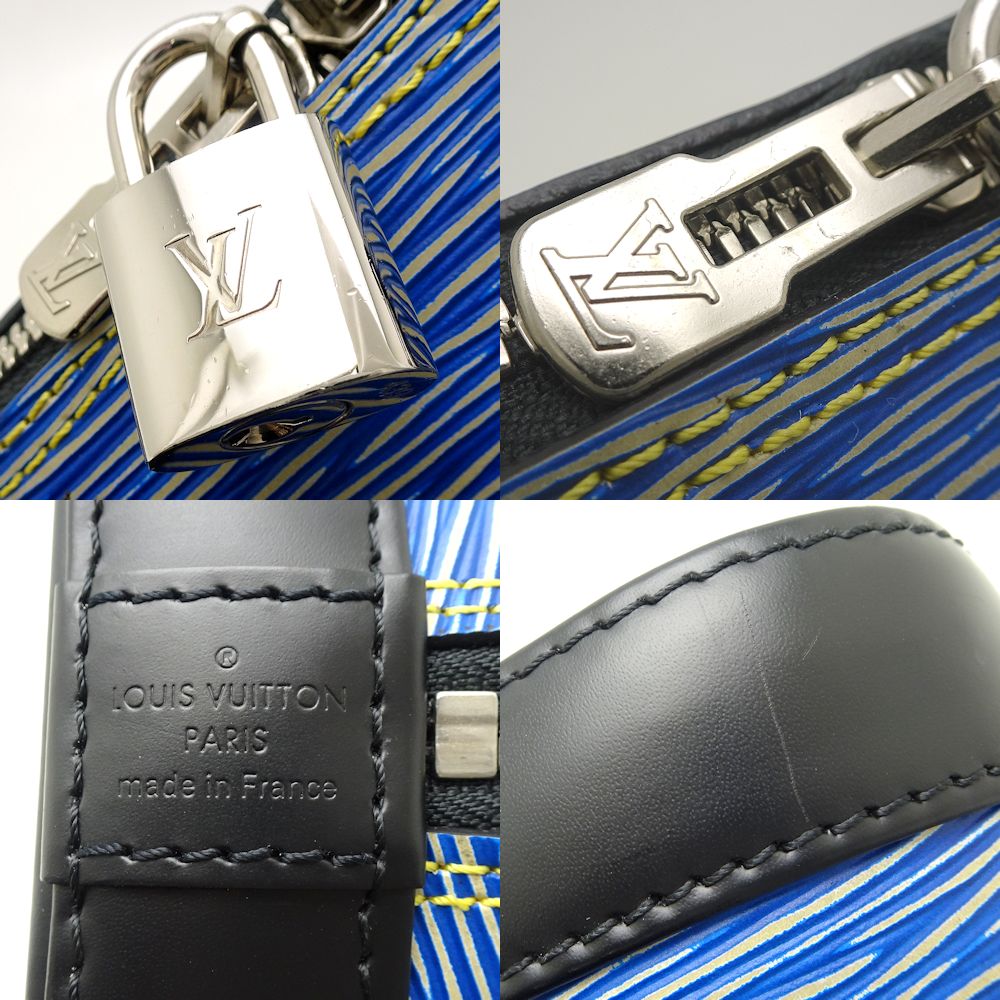 Louis Vuitton Epi Alma BB Crossbody Shoulder Bag Epi Denim Blue