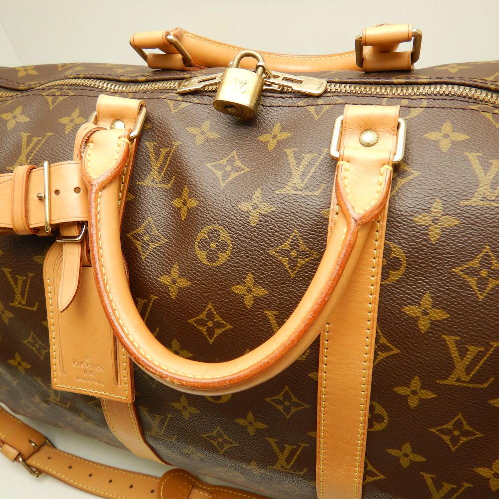 Louis Vuitton Monogram Keepall Bandouliere 50 Boston Bag Brown
