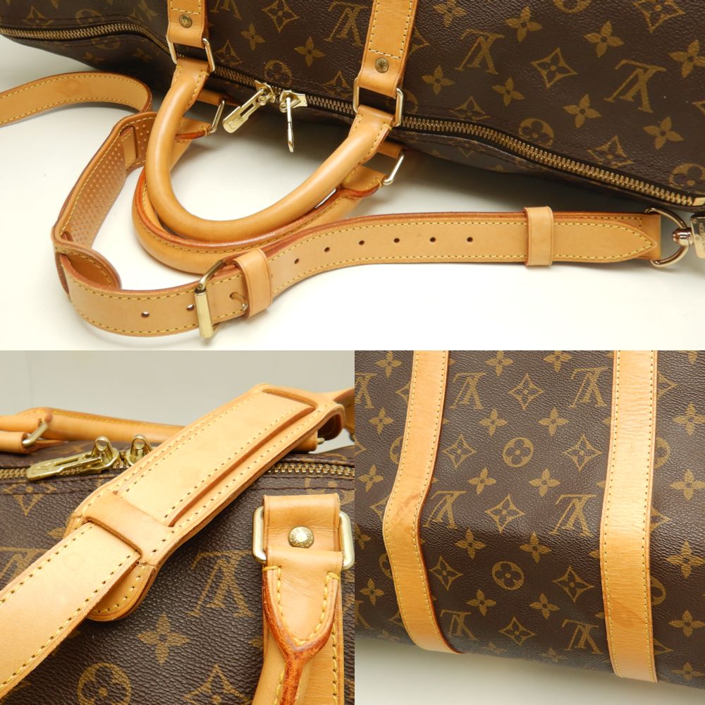 Louis Vuitton Monogram Keepall Bandouliere 50 Boston Bag Brown