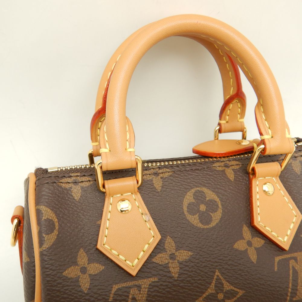 Louis Vuitton Monogram Speedy Crossbody Shoulder Bag Brown