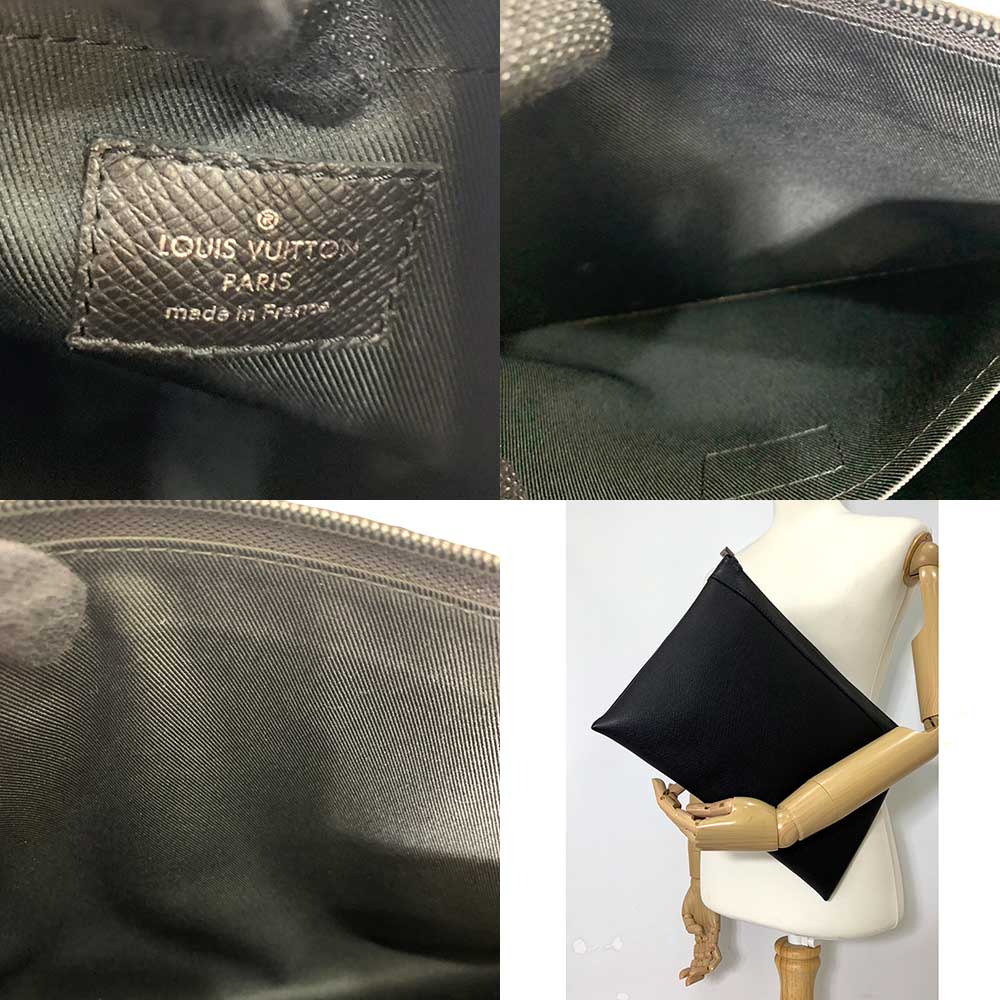 Louis Vuitton Pochette Apollo Ardoise Black Clutch Crossbody Bag