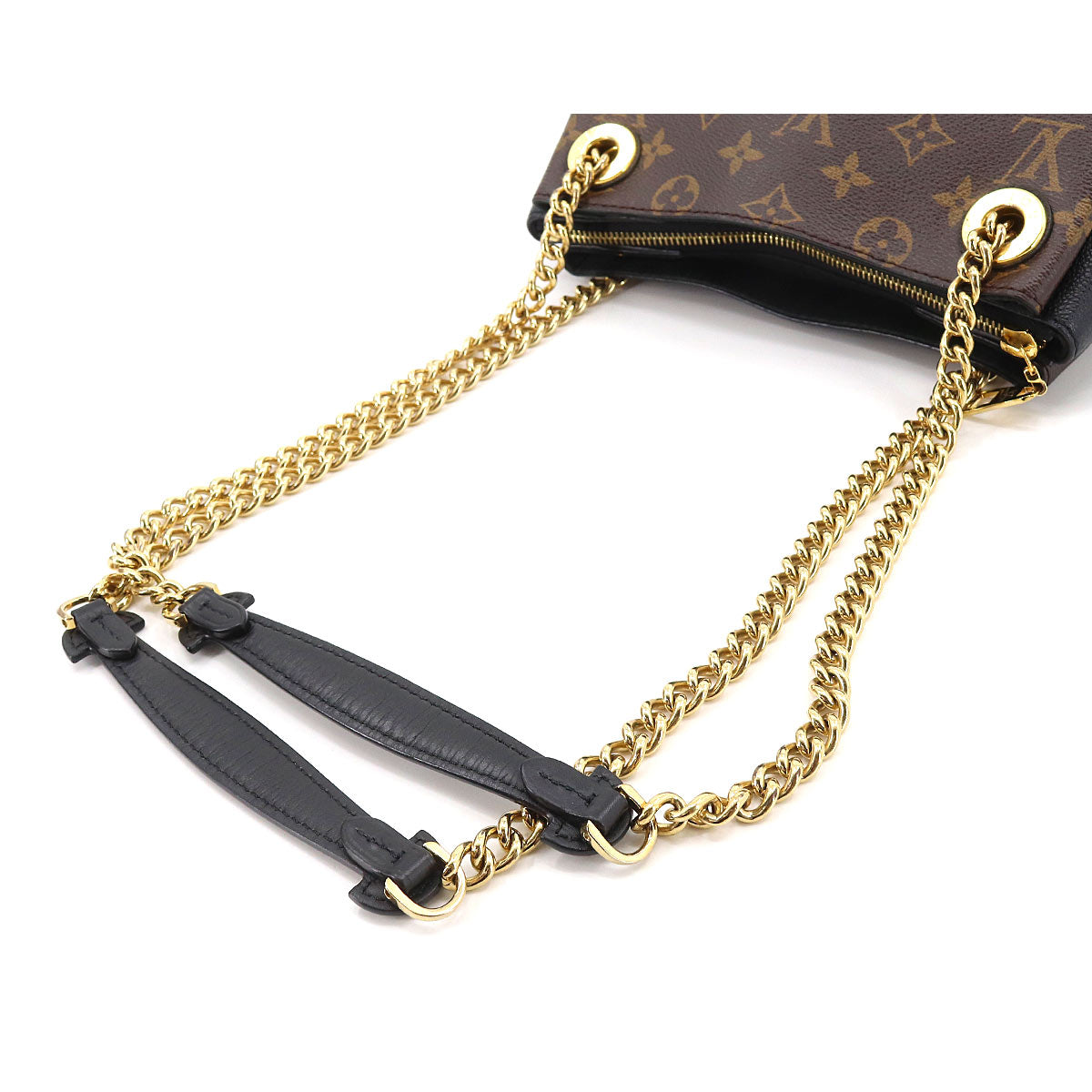 Louis Vuitton Monogram Surene BB Chain Shoulder Bag Leather Brown Noir