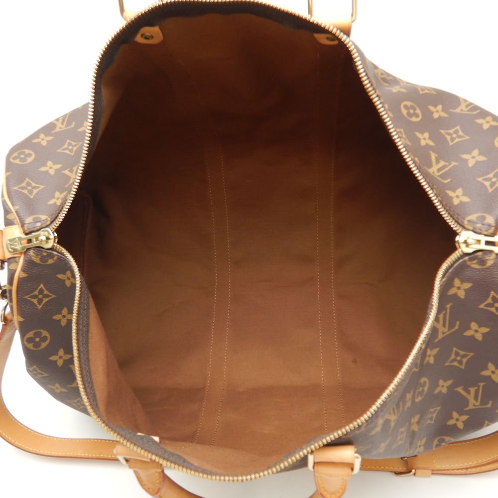 Louis Vuitton Monogram Keepall Bandouliere 50 Boston Bag Brown