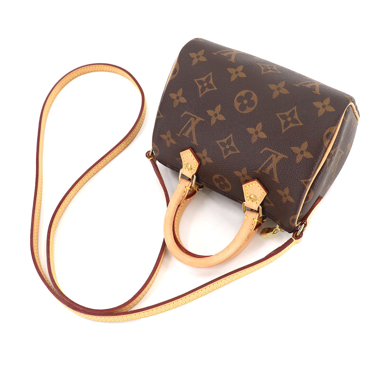Louis Vuitton Monogram Nano Speedy 2 Way Hand Shoulder Bag