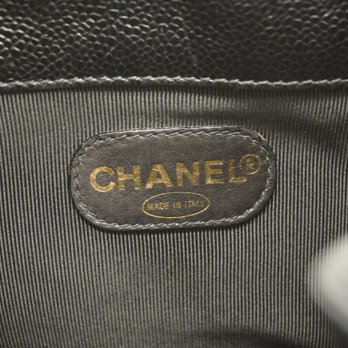 Chanel Shoulder Bag Triple Coco Chain Caviar Skin Black