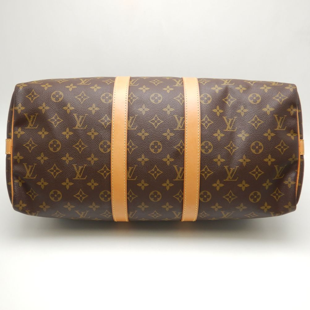 Louis Vuitton Monogram Keepall Bandouliere 45 Boston Bag Brown