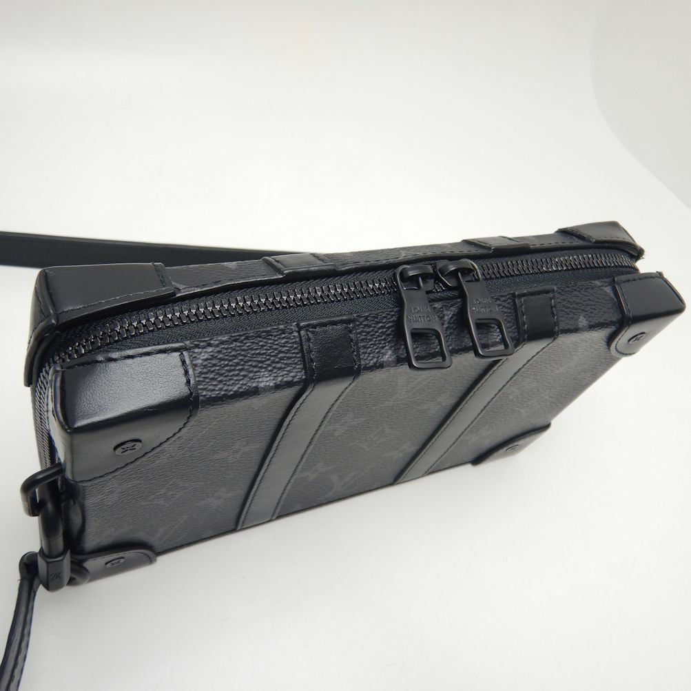 Louis Vuitton Soft Trunk Wallet Shoulder Bag Monogram Eclipse Black