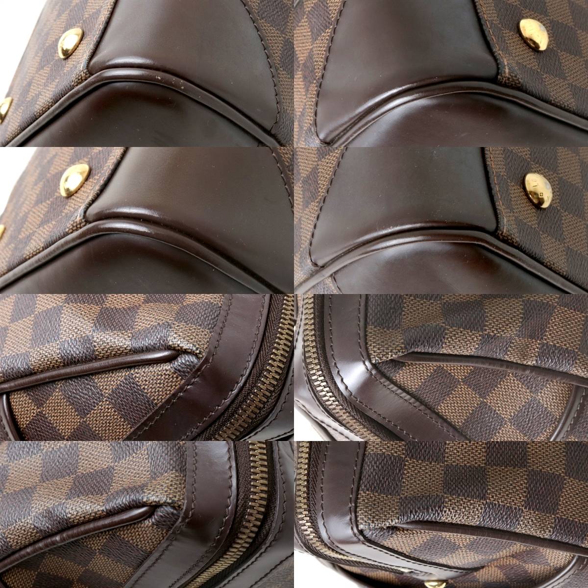 Louis Vuitton Berkley Handbag Logo Plate Damier Ebene