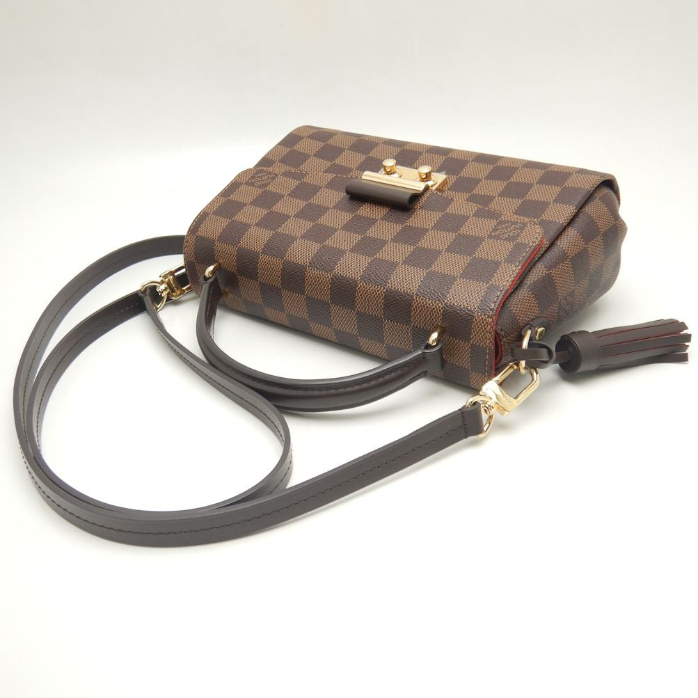 Louis Vuitton Damier Croisette Handbag Ebene