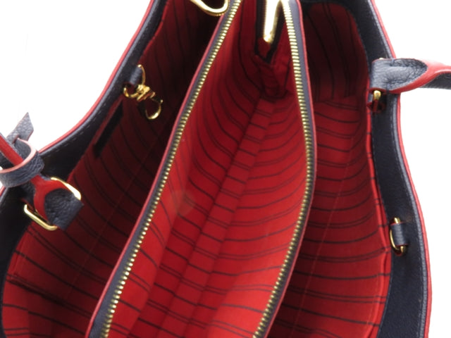 Louis Vuitton Montaigne MM Monogram Implant Marine Rouge