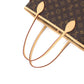 Louis Vuitton Monogram Neverfull MM Tote Bag Brown Gold Hardware