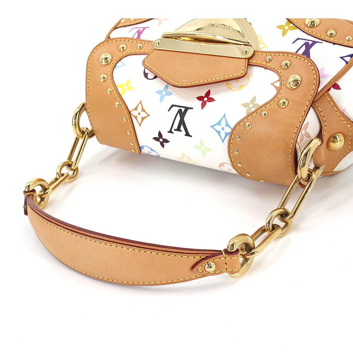Louis Vuitton Monogram Multicolor Marilyn Hand Bag Leather Bronze White