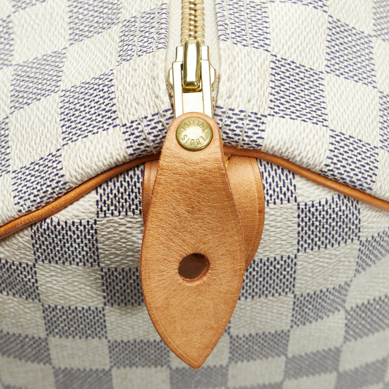 Louis Vuitton Damier Azur Speedy 30 Handbag Mini Boston Bag White