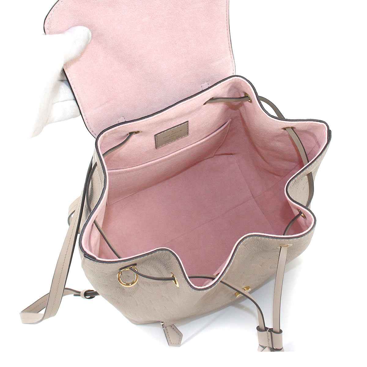 Louis Vuitton Monogram Implant Montsouris PM Backpack Leather Tourtrail Beige