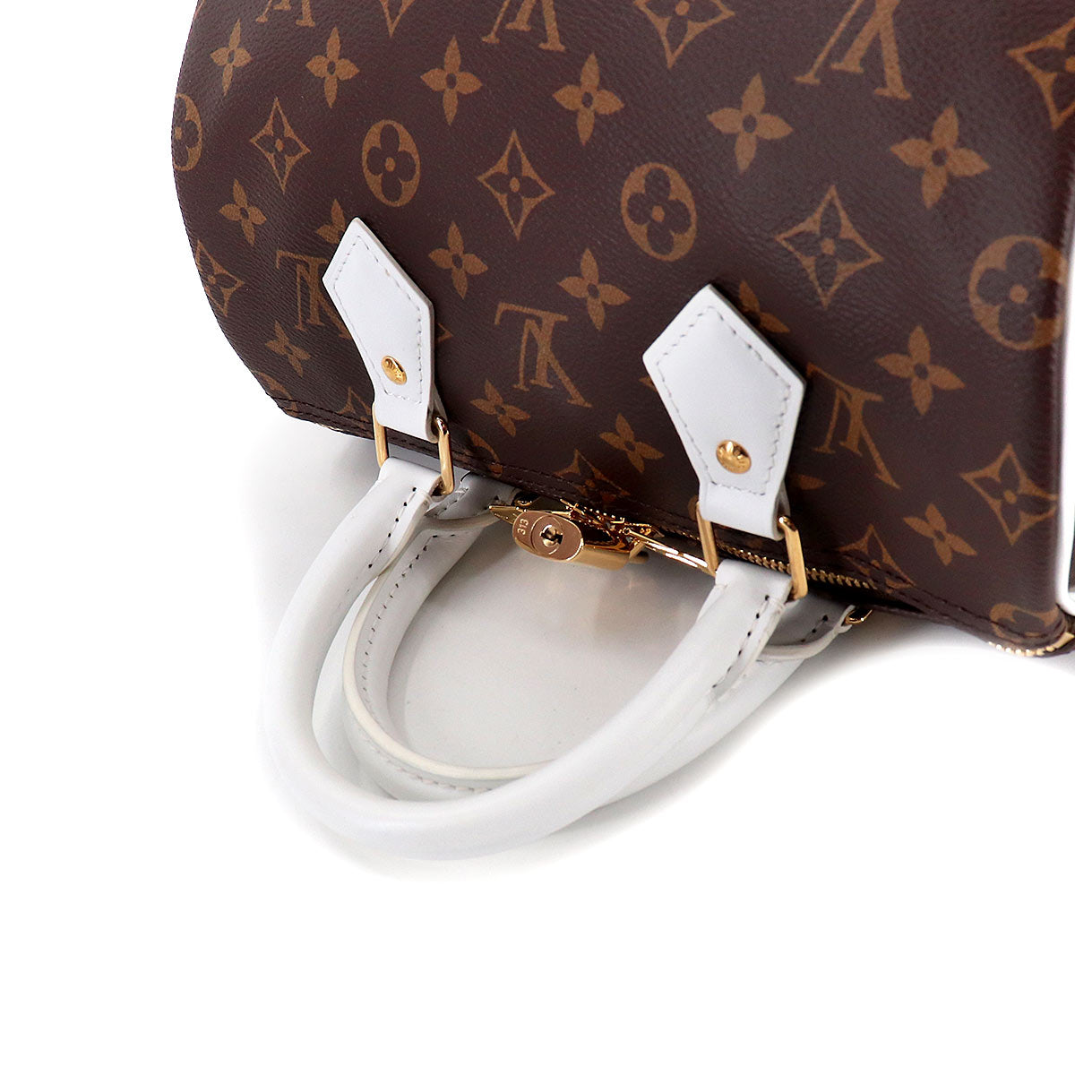 Louis Vuitton Monogram Speedy Bandouliere 25 Shoulder Bag Brown White