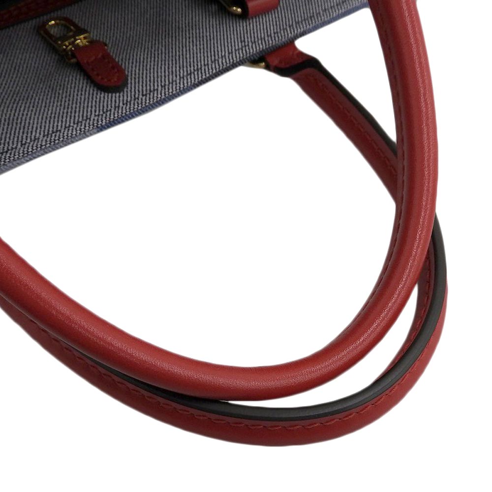 Louis Vuitton Monogram Denim On The Go GM 2 Way Bag Blue Red