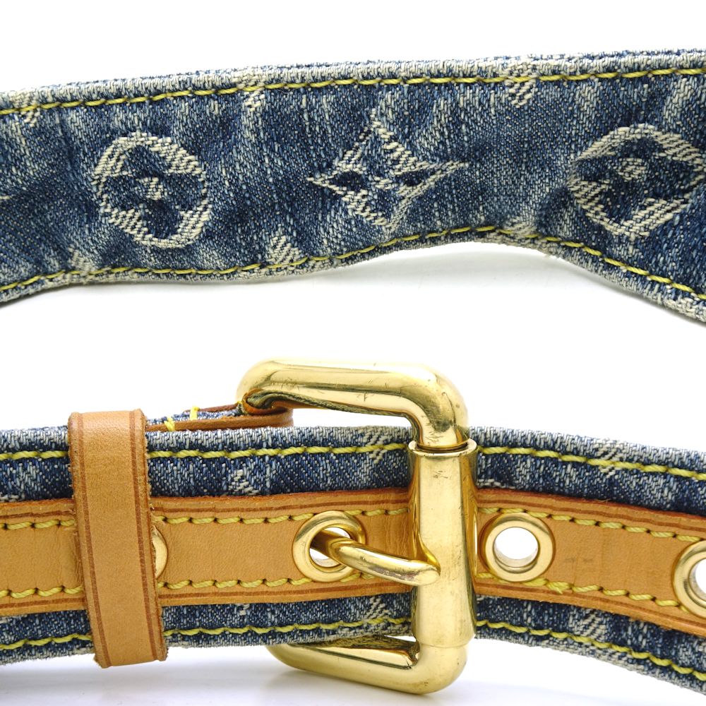 Louis Vuitton Monogram Denim Bum Bag Body Bag Blue
