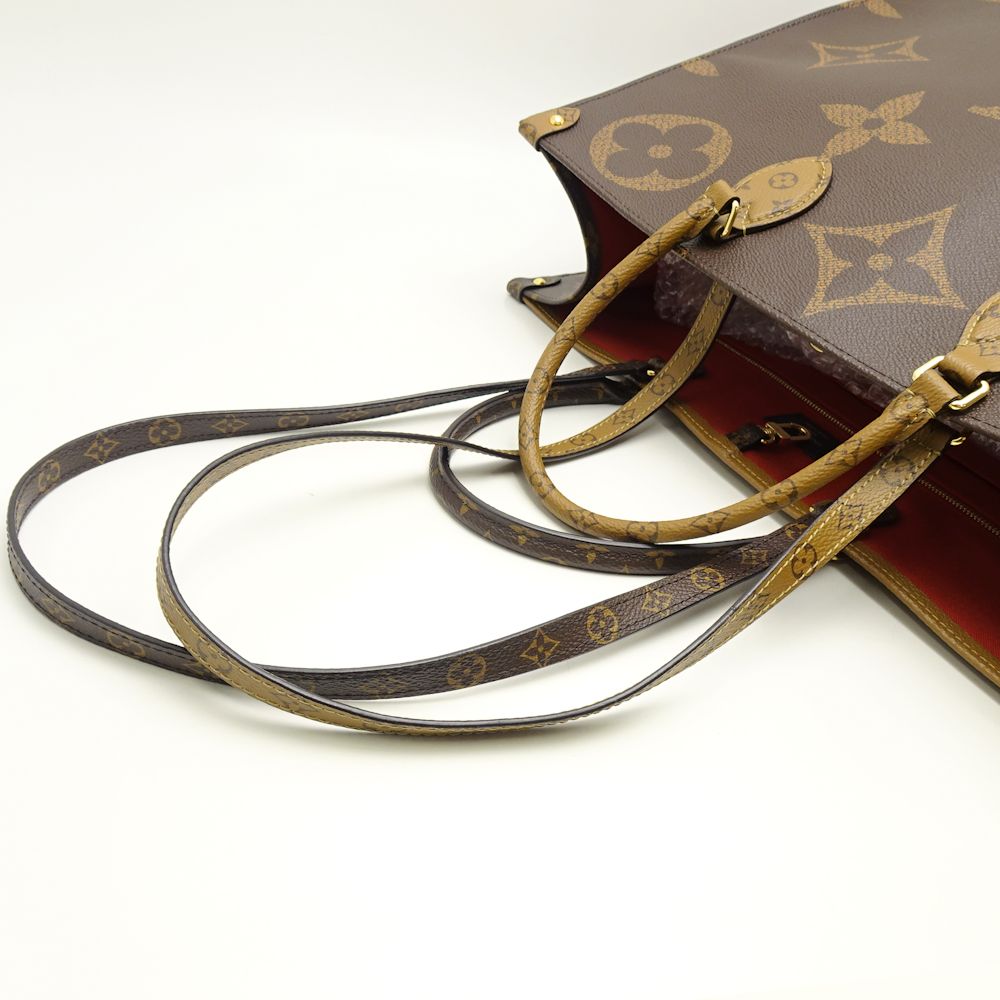 Louis Vuitton Monogram Reverse On The Go GM 2WAY Tote Bag