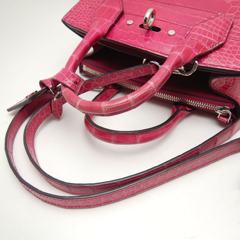 Louis Vuitton Mini Handbag Alligator Rose Fuchsia