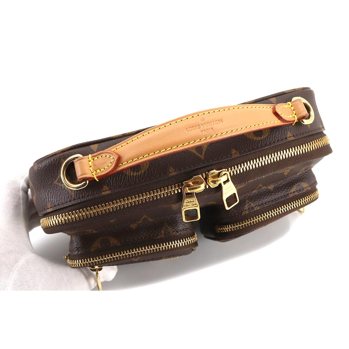 Louis Vuitton Monogram Utility Crossbody Shoulder Bag Brown