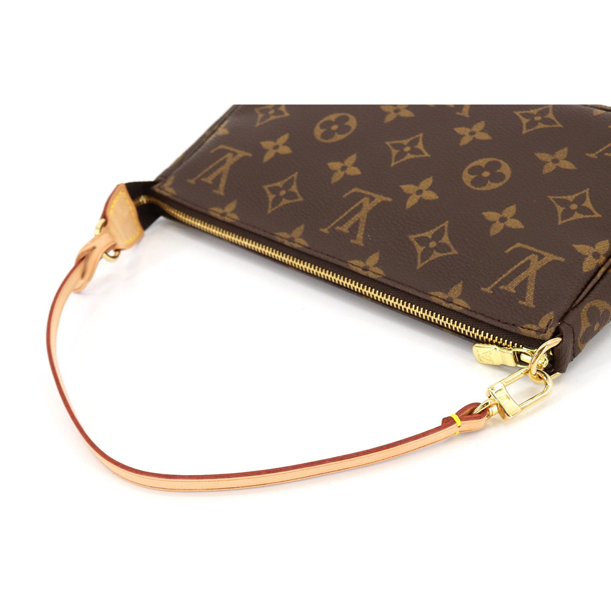 Louis Vuitton Monogram Pochette Accessoires Brown Gold Metal Fittings