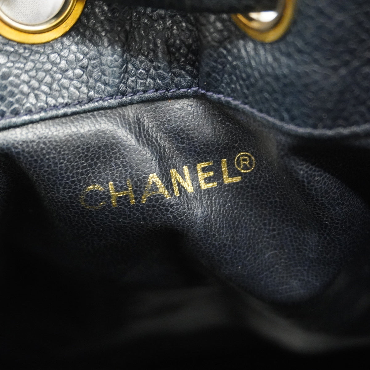 Chanel Shoulder Bag Caviar Skin Hardware Back Gold