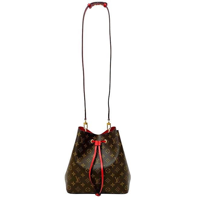 Louis Vuitton Shoulder Bag Neonoe Brown Red Coquelicot Monogram