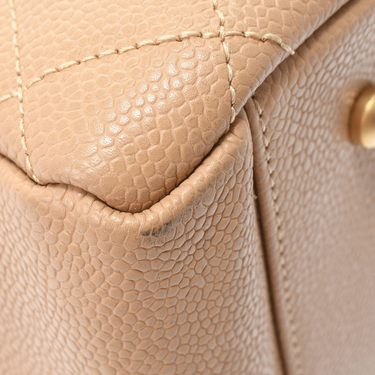 Chanel Matelasse Chain Tote Bag Beige/Gold Hardware Caviar Skin