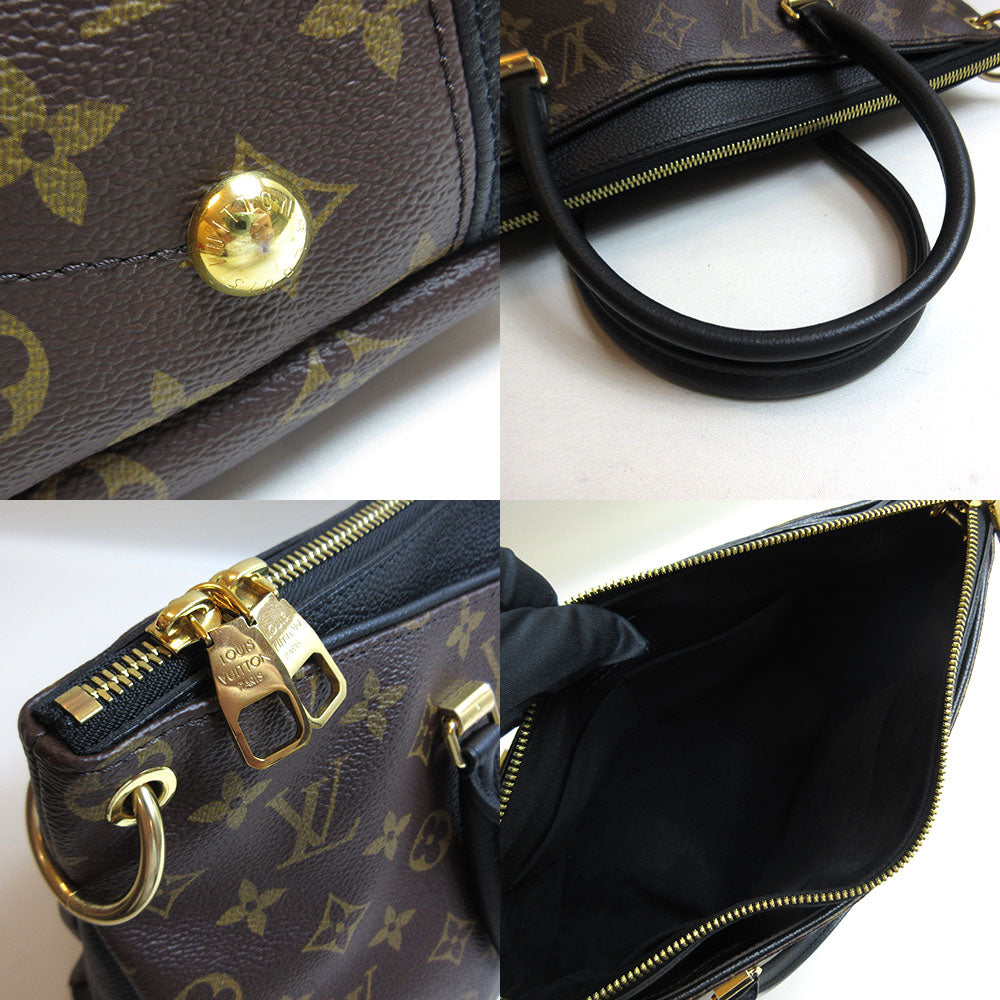 Louis Vuitton Pallas Black Handbag Shoulder 2 Way Bag Monogram