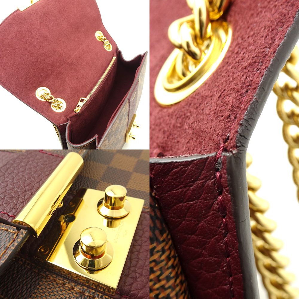 Louis Vuitton Damier Wight Bordeaux Chain Shoulder Bag