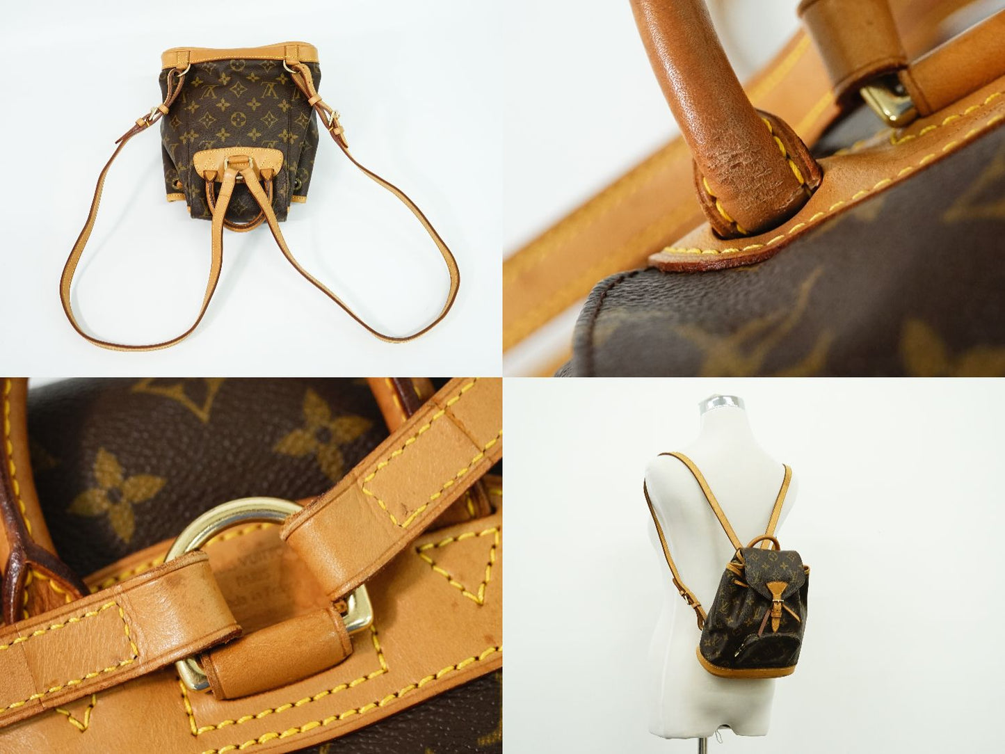 Louis Vuitton Mini Montsouris Monogram Rucksack Backpack Bag Brown