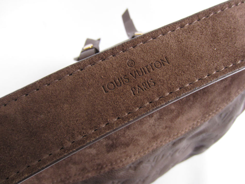 Louis Vuitton Amplant Audacious MM Leather Suede Shoulder Bag