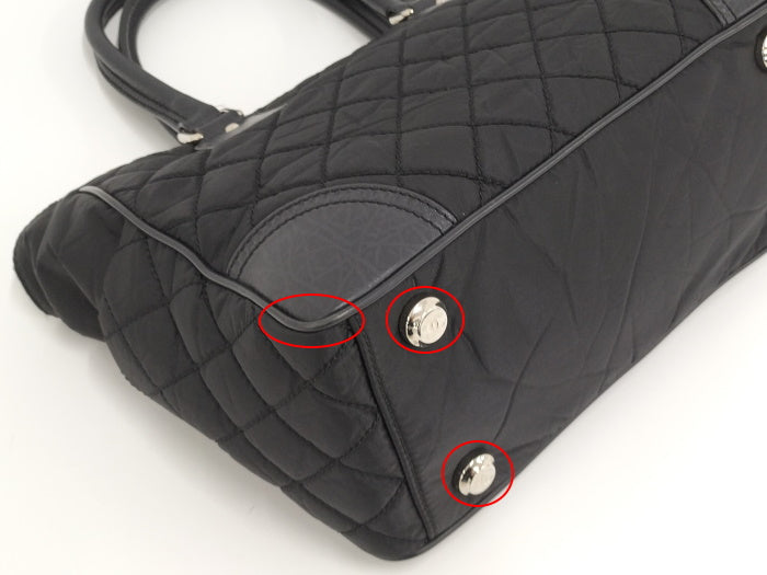 Chanel Tote Bag Paris New York Line Cocomark Nylon Leather Black
