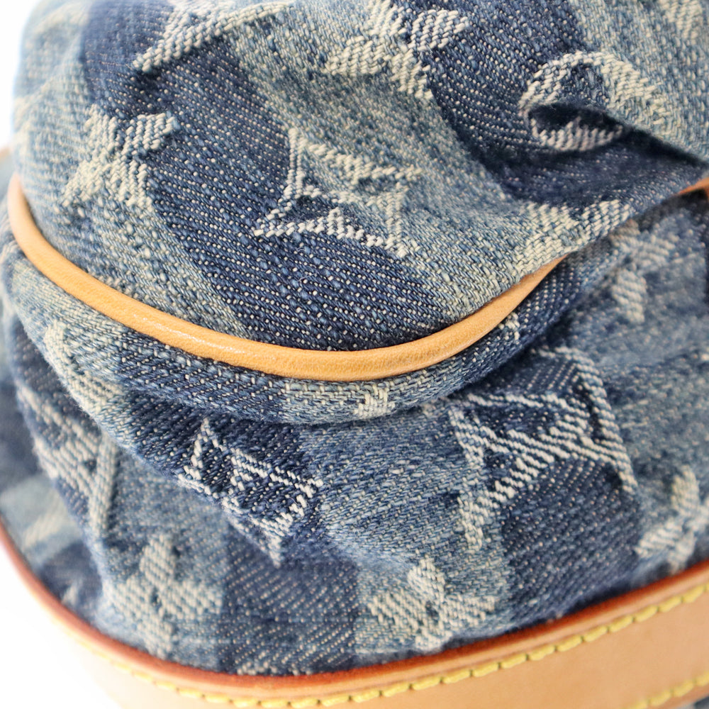Louis Vuitton Porte Epol Leie MM Shoulder Bag Denim Blue